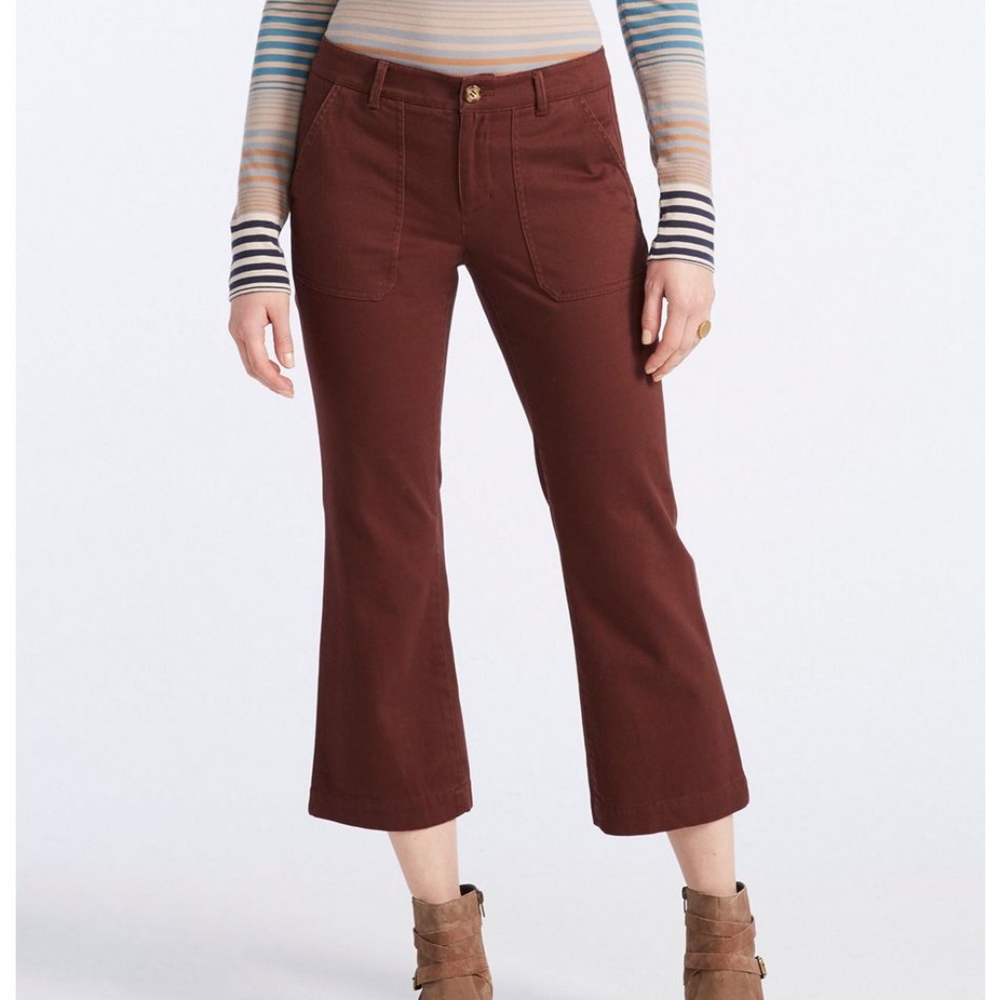 NWT LL Bean Signature Wide-Leg Cropped Pants‎